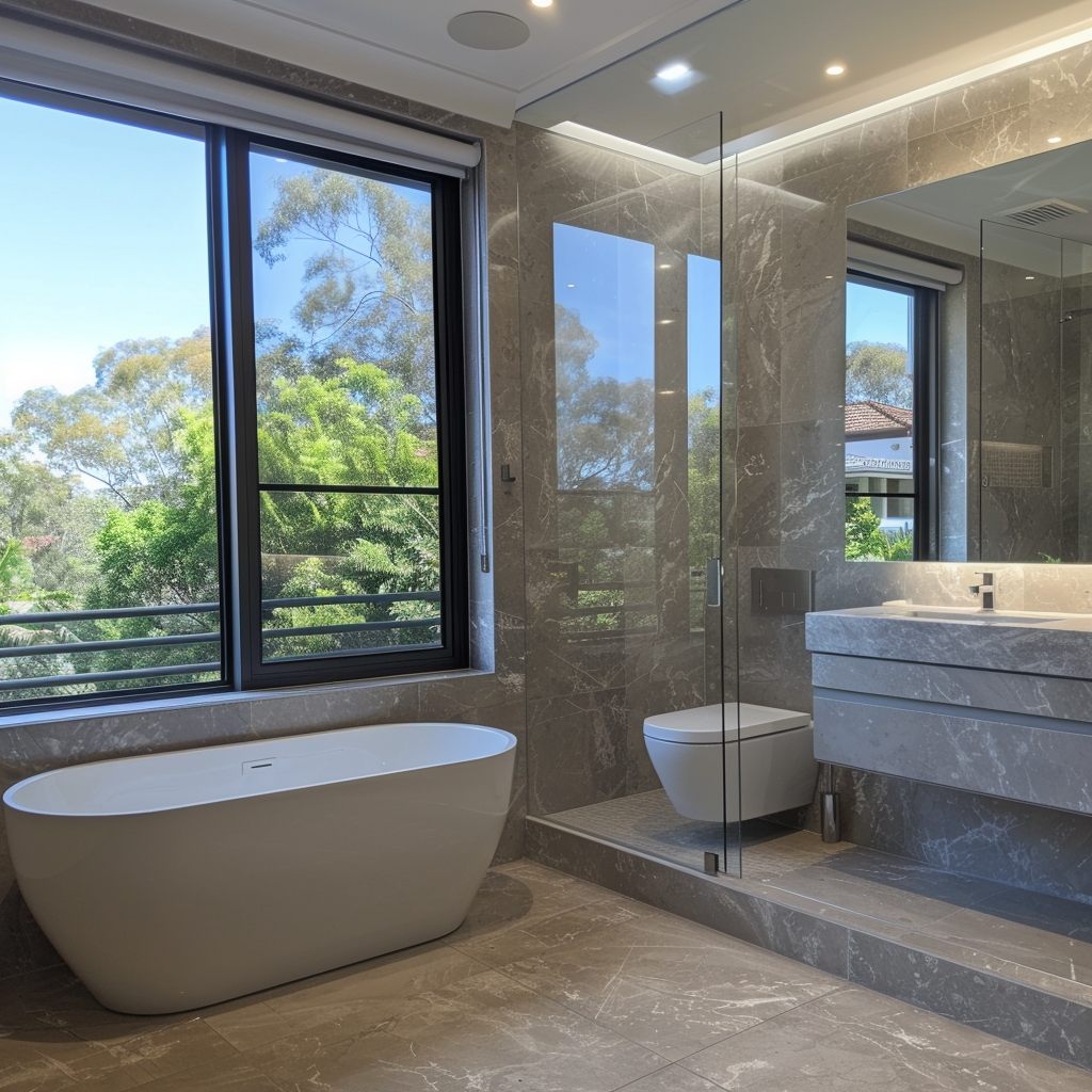 Elegant bathroom fixtures are installed seamlessly by professional plumbers in Mosman.